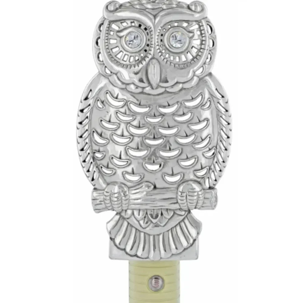 Brighton‎ Owl Night Light Silver Plated Replacement Nightlight Front MCM Boho 5